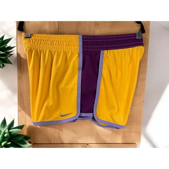 Nike Womens 3.5 Inch Fly Knit Training Shorts Orange Purple 613595 807 size S - Picture 5 of 13